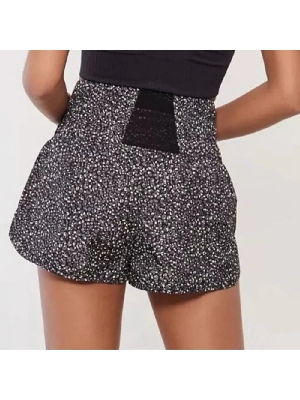 NWOT FP Movement The Way Home Shorts in Leopard Combo Black White Size Medium